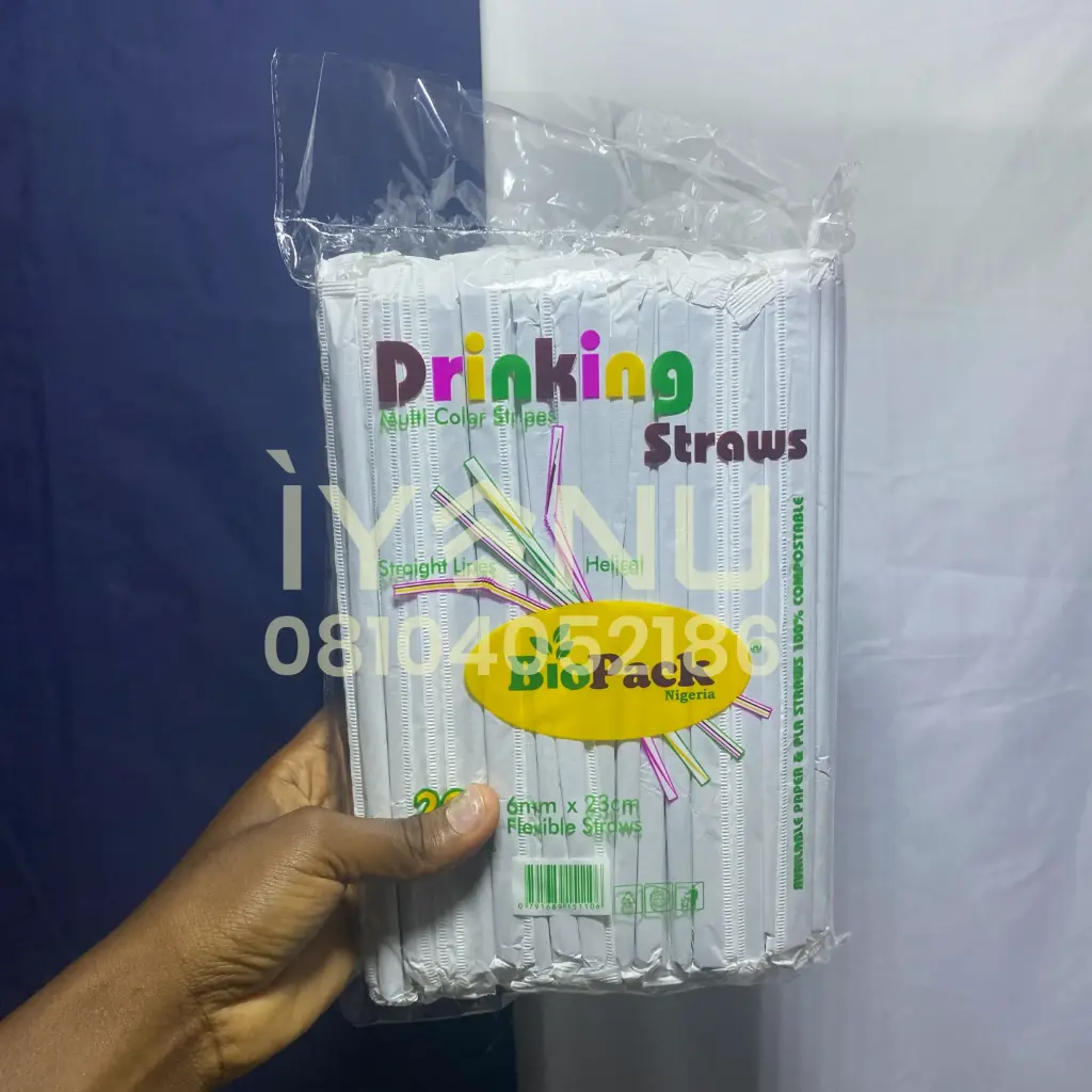 H80B - Flexible Paper Curve Straw x200 (Black)